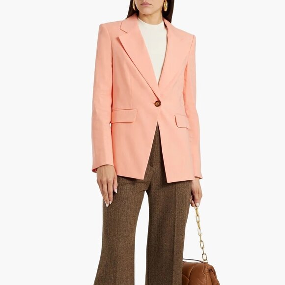 VERONICA BEARD Hayward Linen Blend Dickey Jacket In Coral - Picture 1 of 8